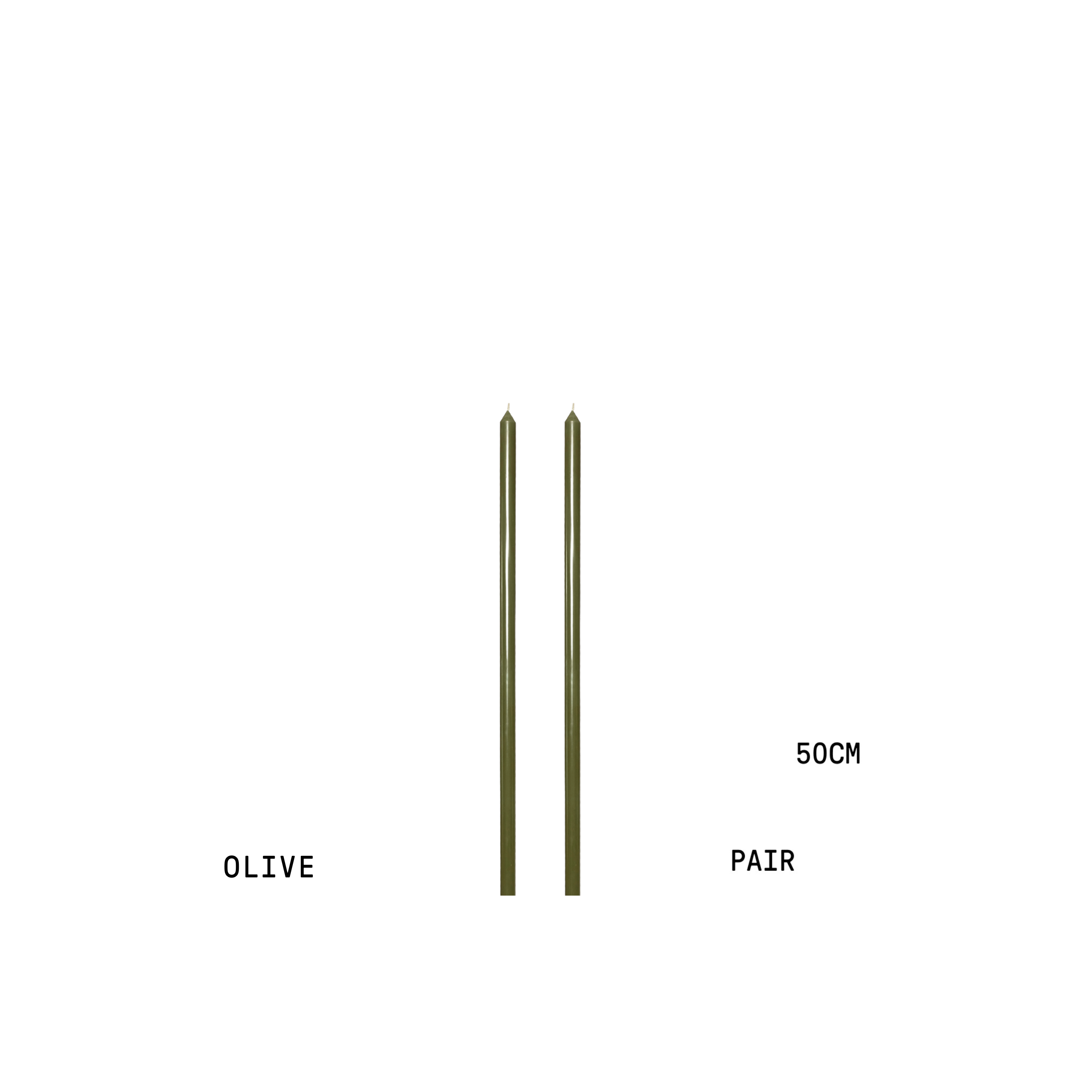 OLIVE TAPERED CANDLE PAIR