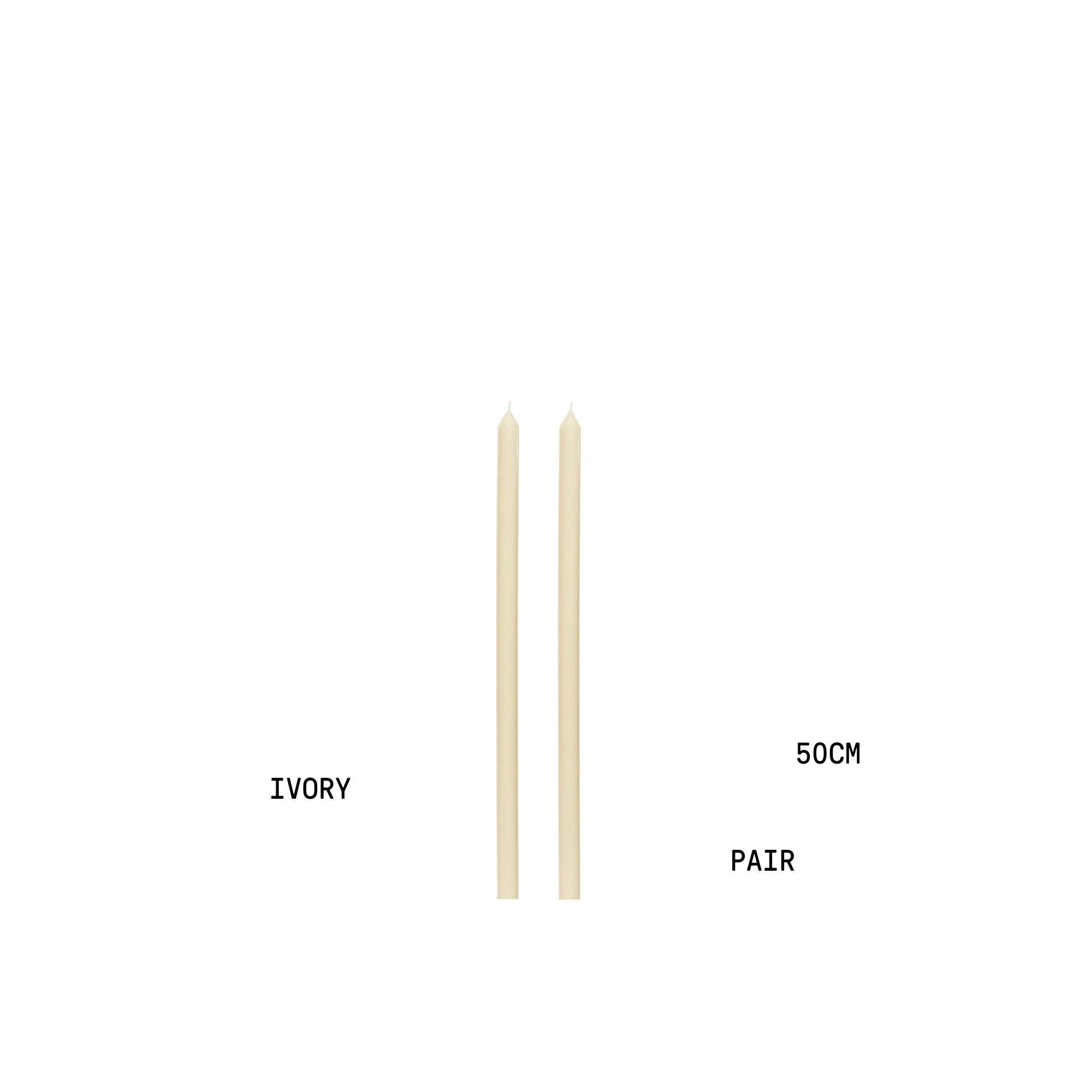 IVORY TAPERED CANDLE PAIR