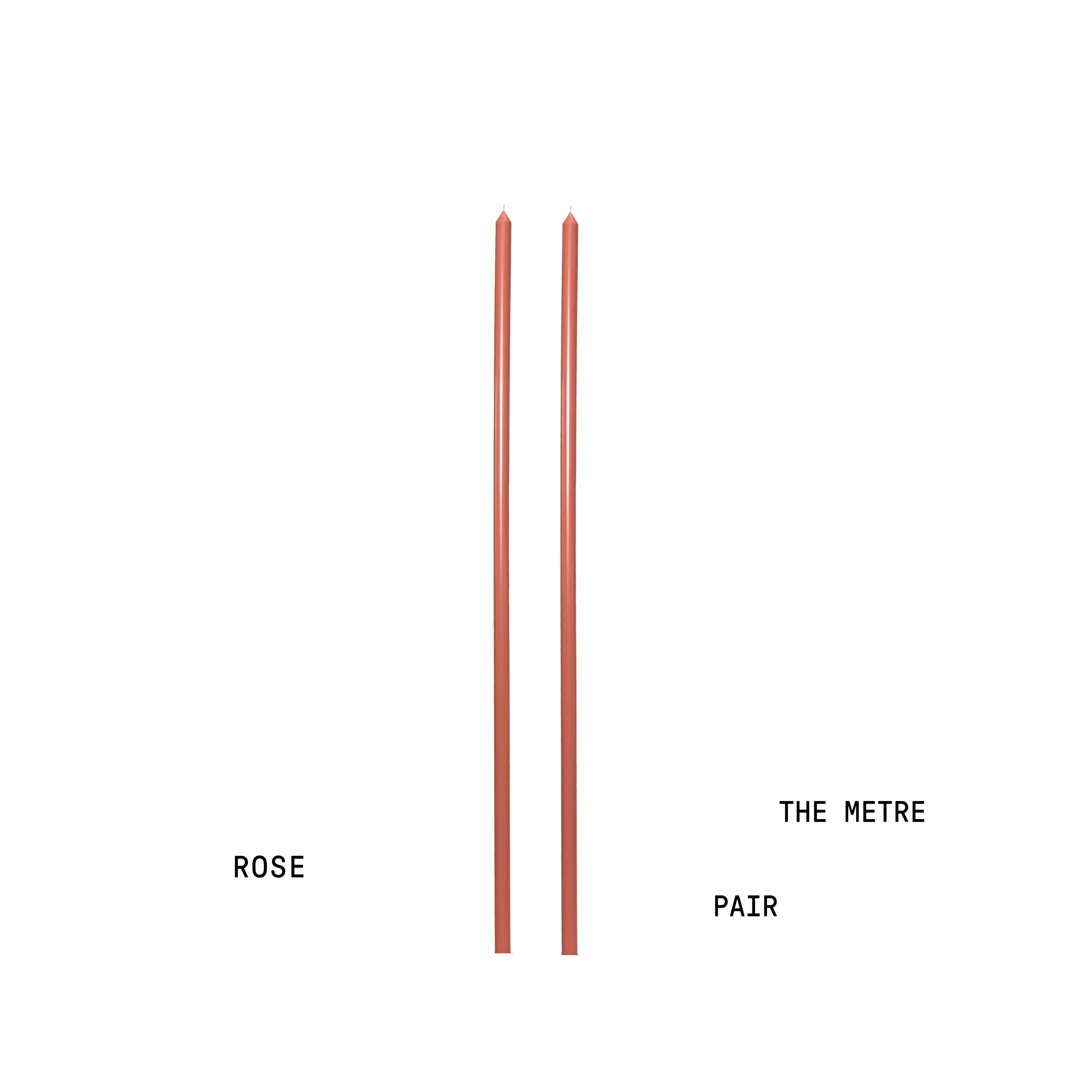 ROSE TAPERED CANDLE PAIR