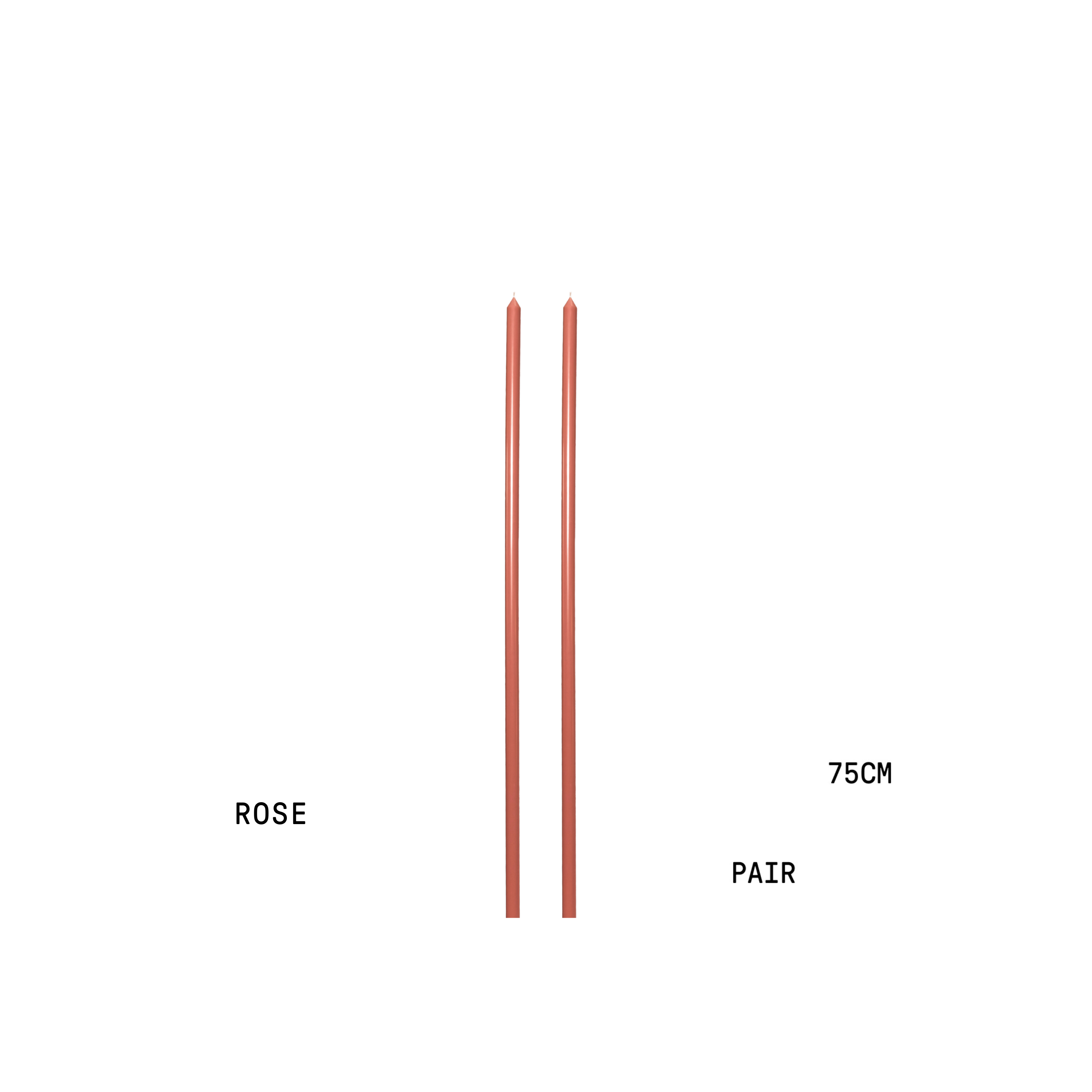 ROSE TAPERED CANDLE PAIR