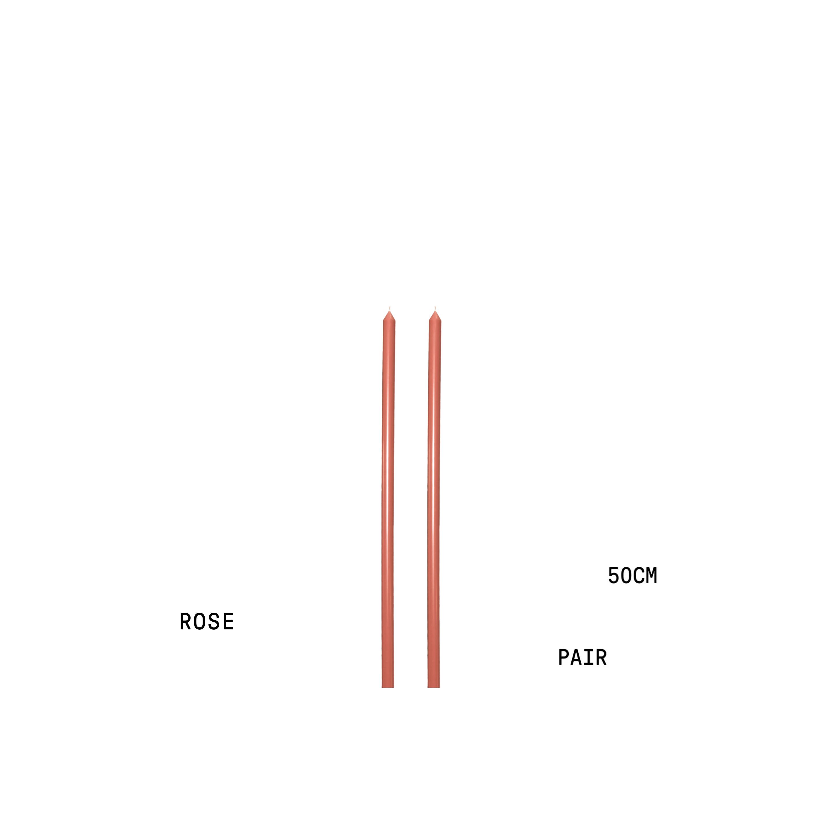 ROSE TAPERED CANDLE PAIR