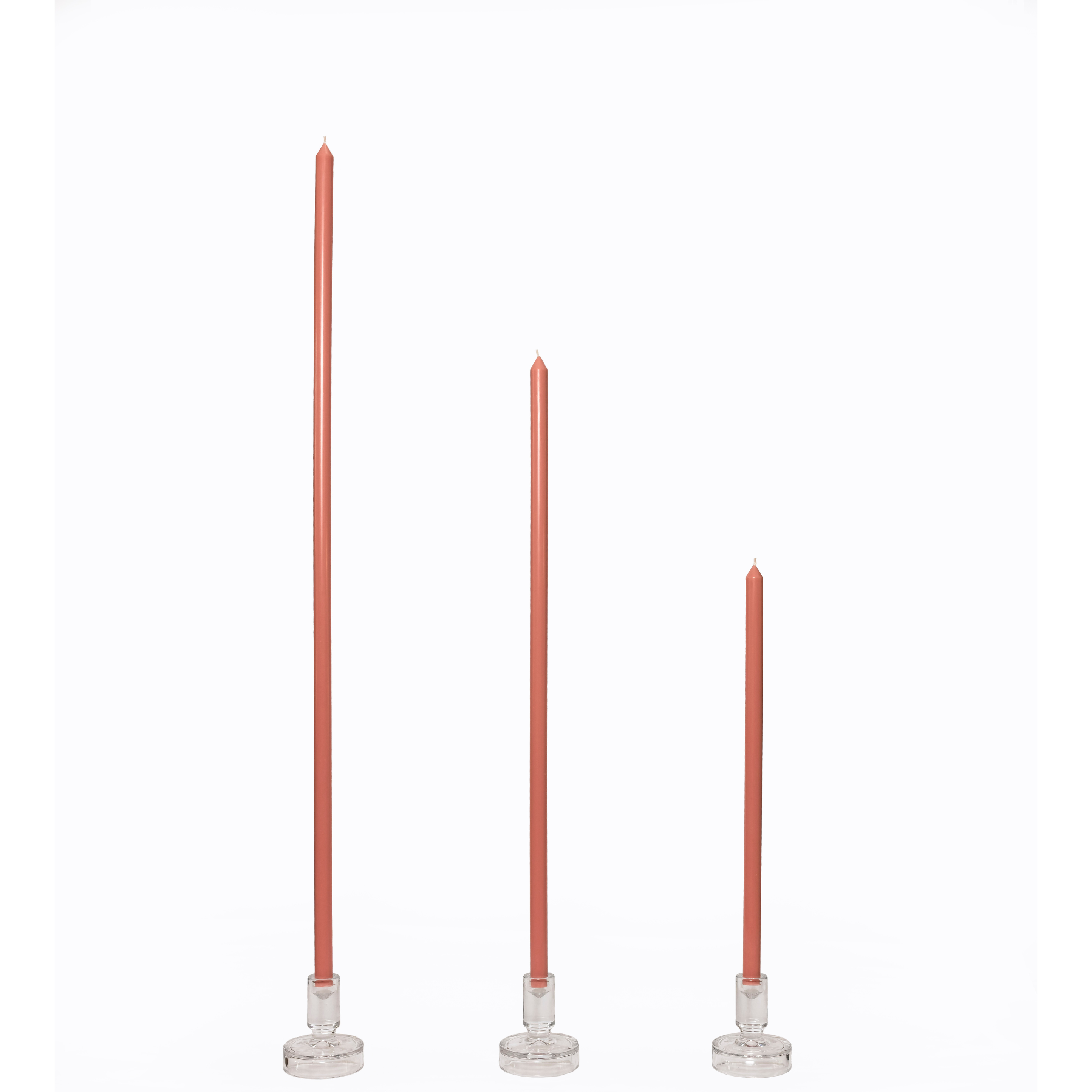 ROSE TAPERED CANDLE PAIR