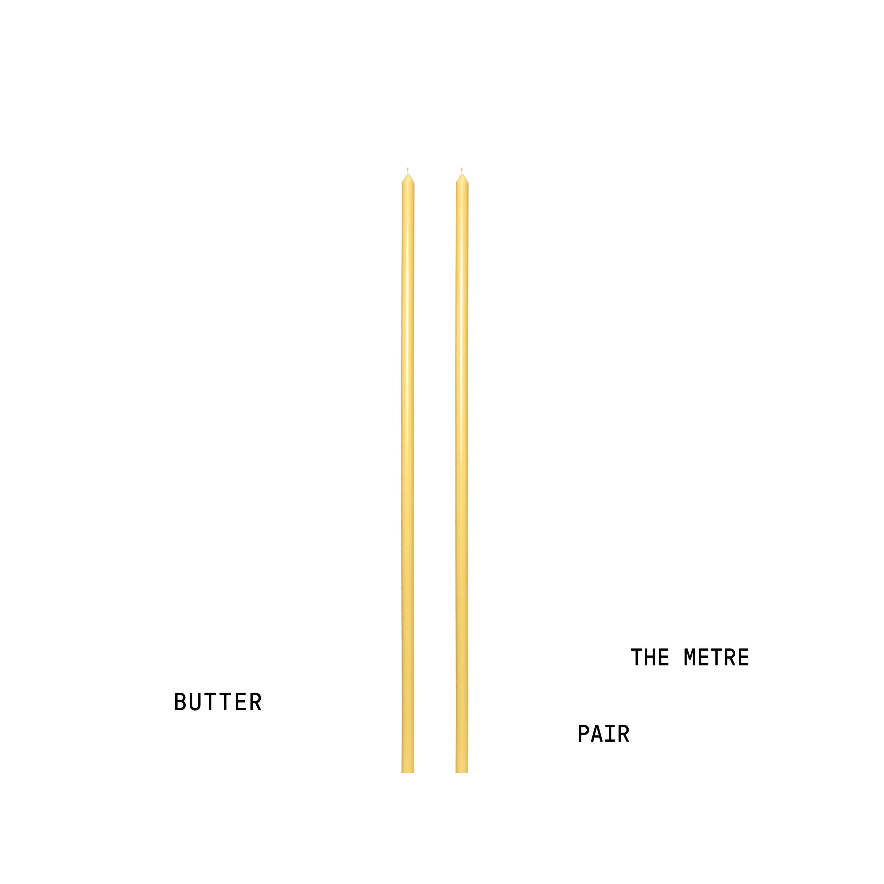 BUTTER TAPERED CANDLE PAIR