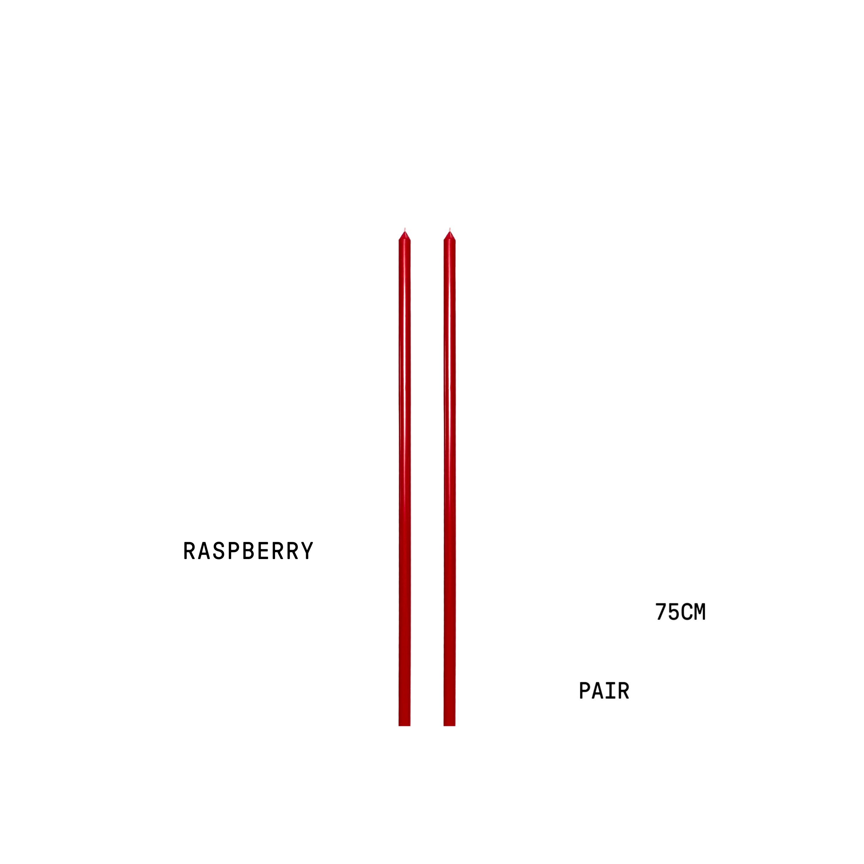 RASPBERRY TAPERED CANDLE PAIR