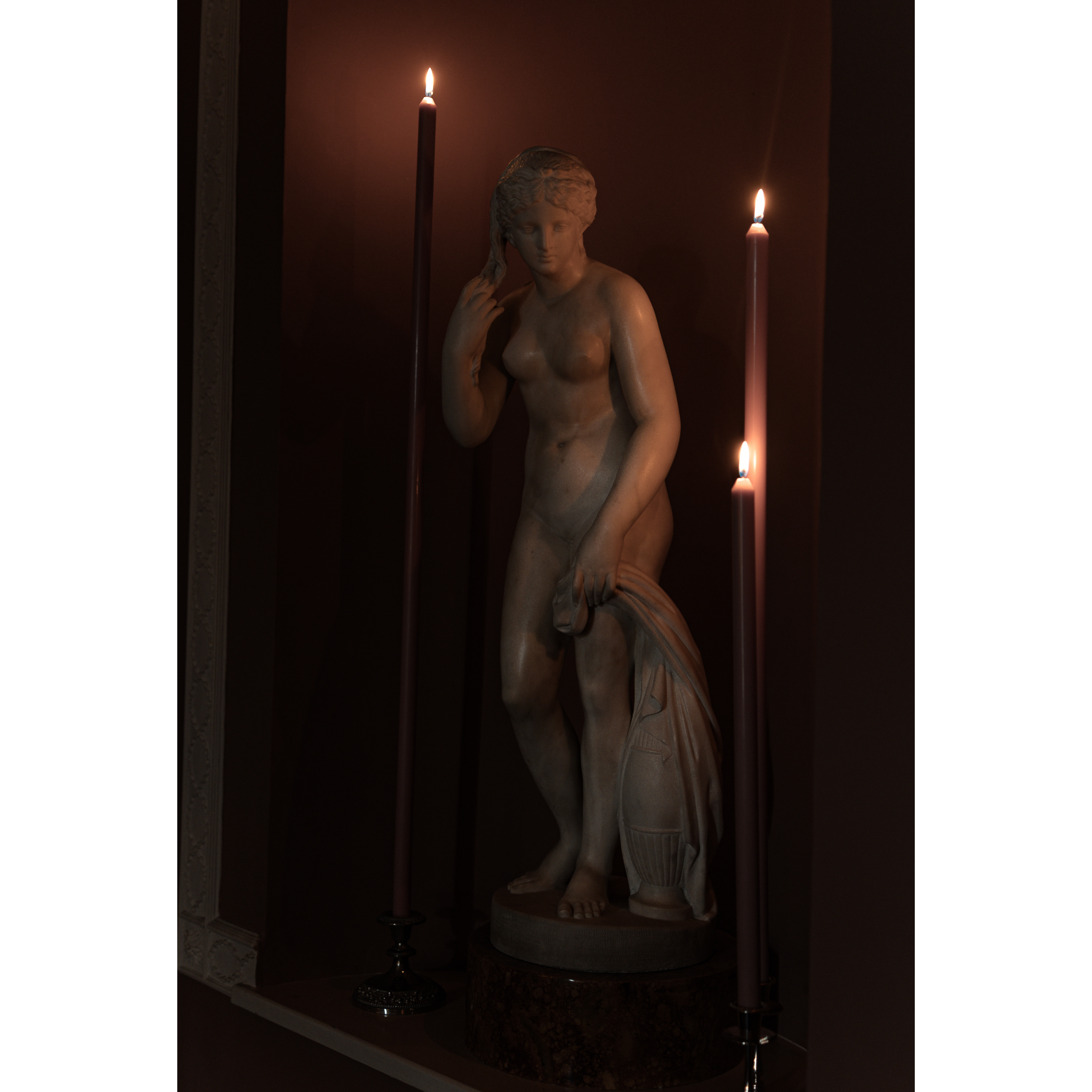 ROSE TAPERED CANDLE PAIR