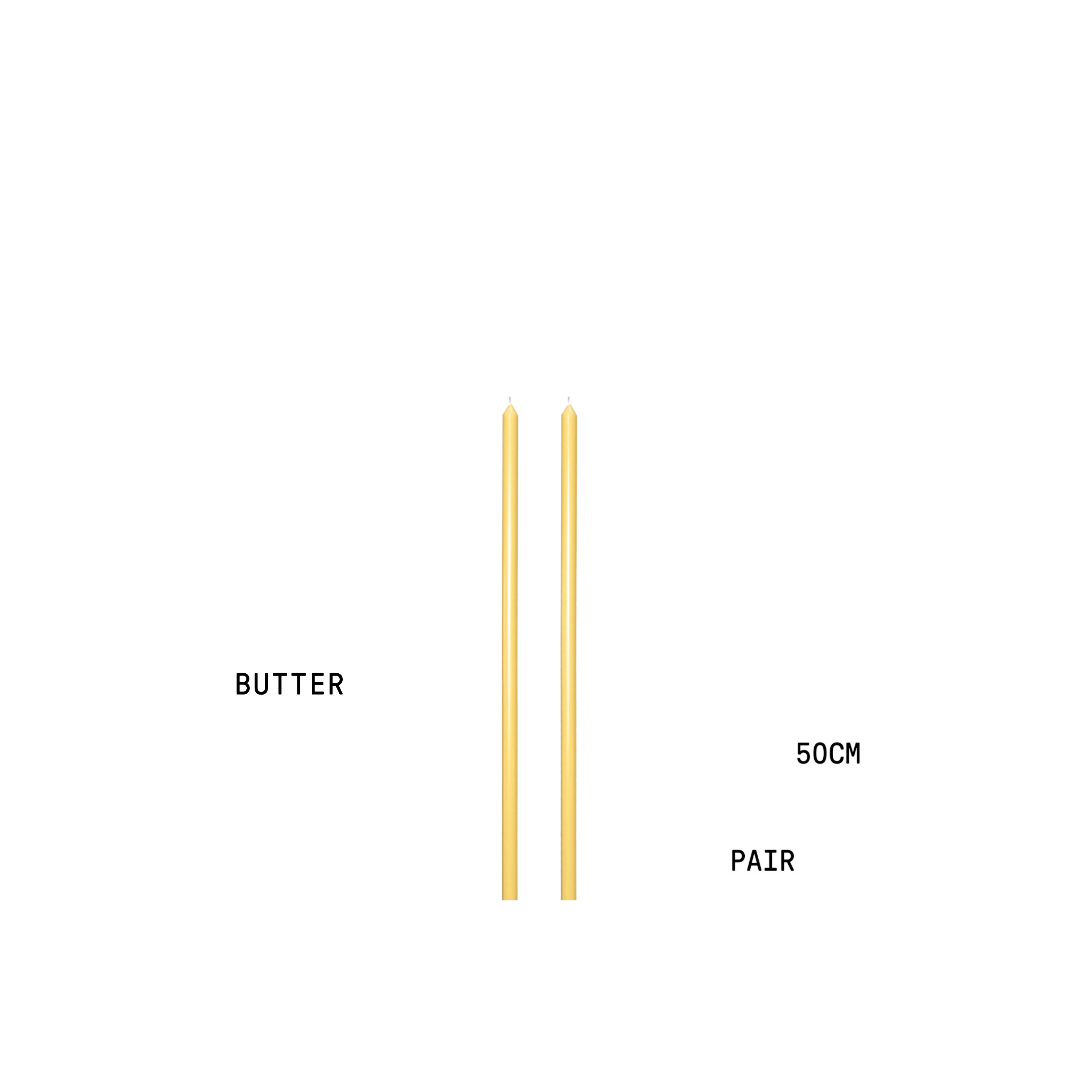 BUTTER TAPERED CANDLE PAIR