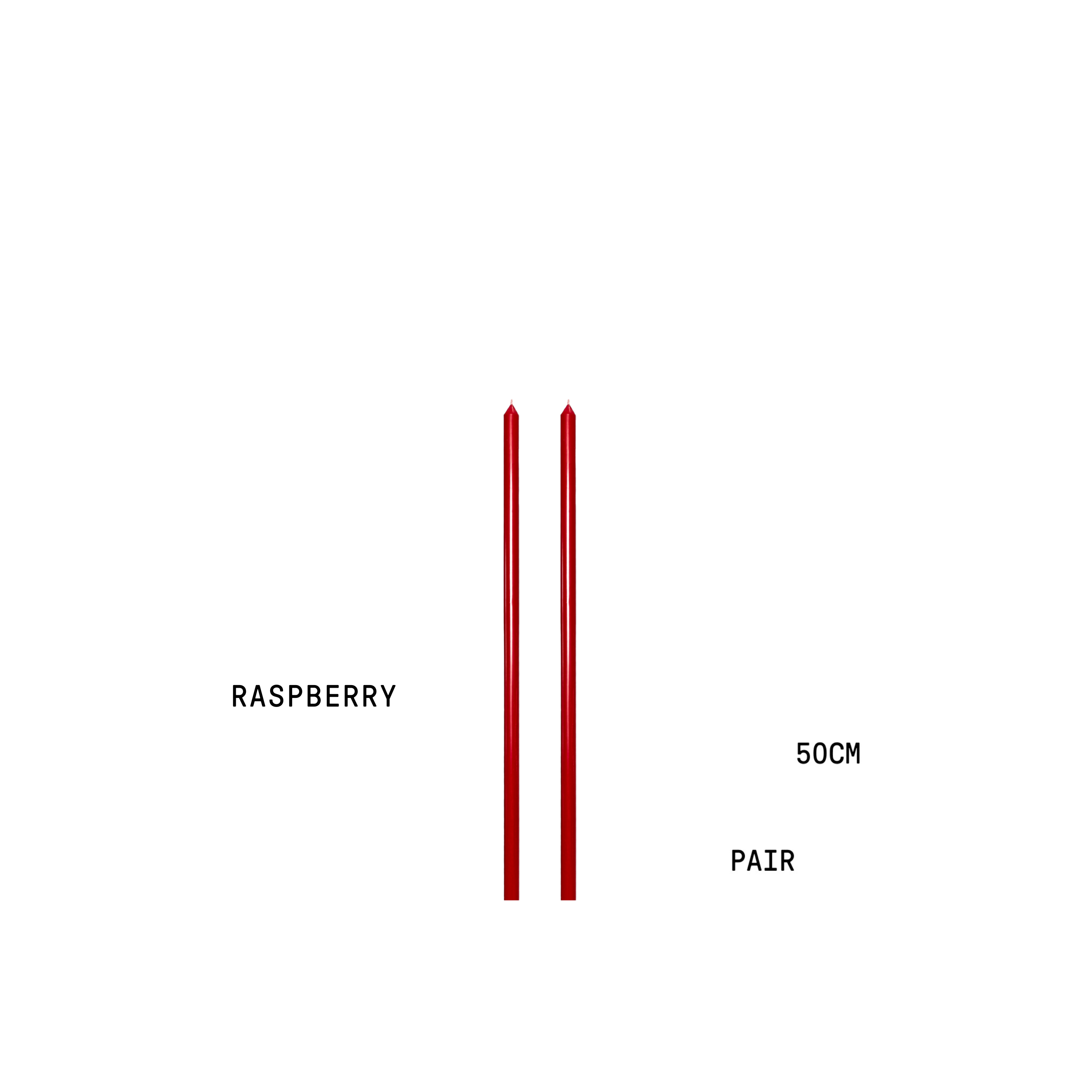 RASPBERRY TAPERED CANDLE PAIR