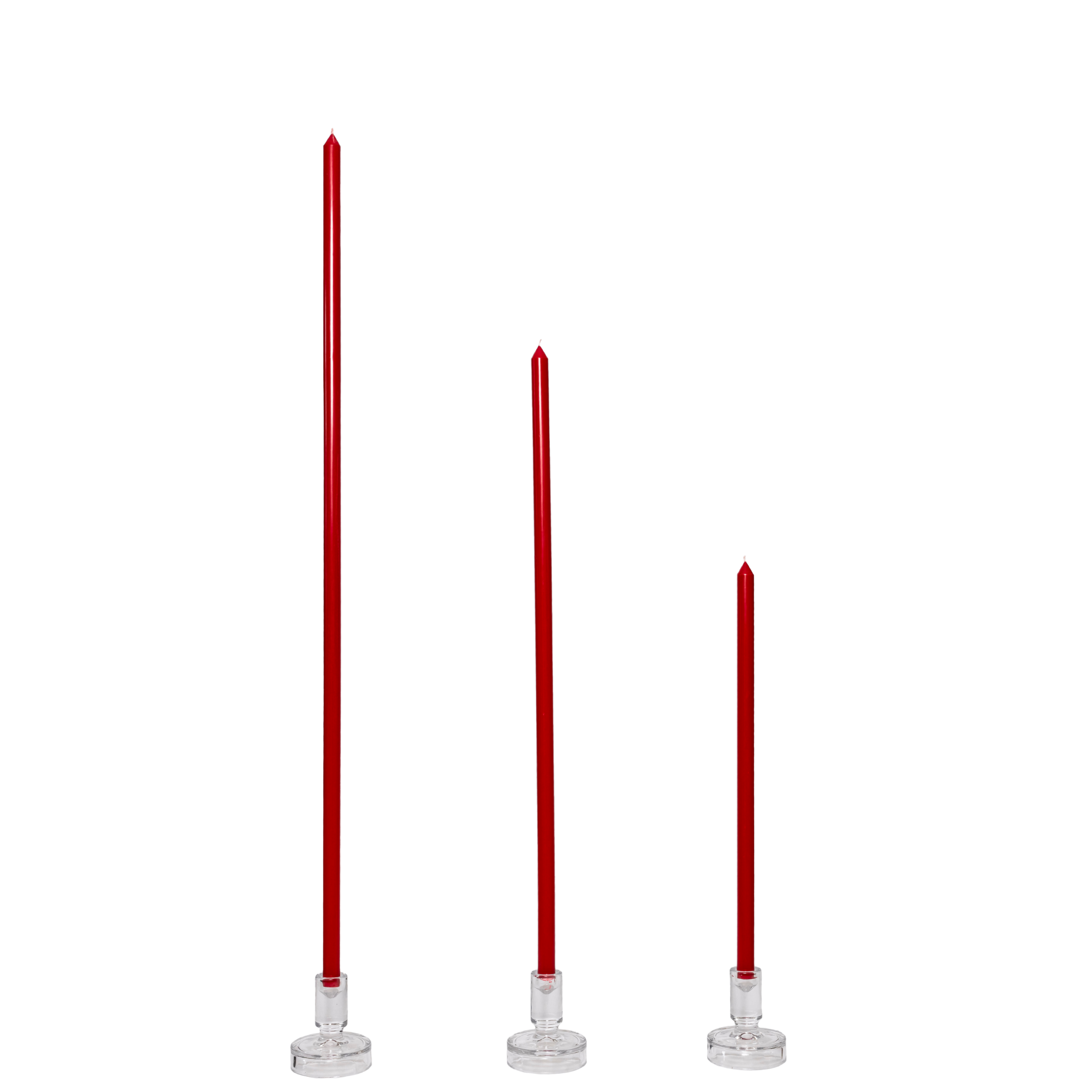 RASPBERRY TAPERED CANDLE PAIR
