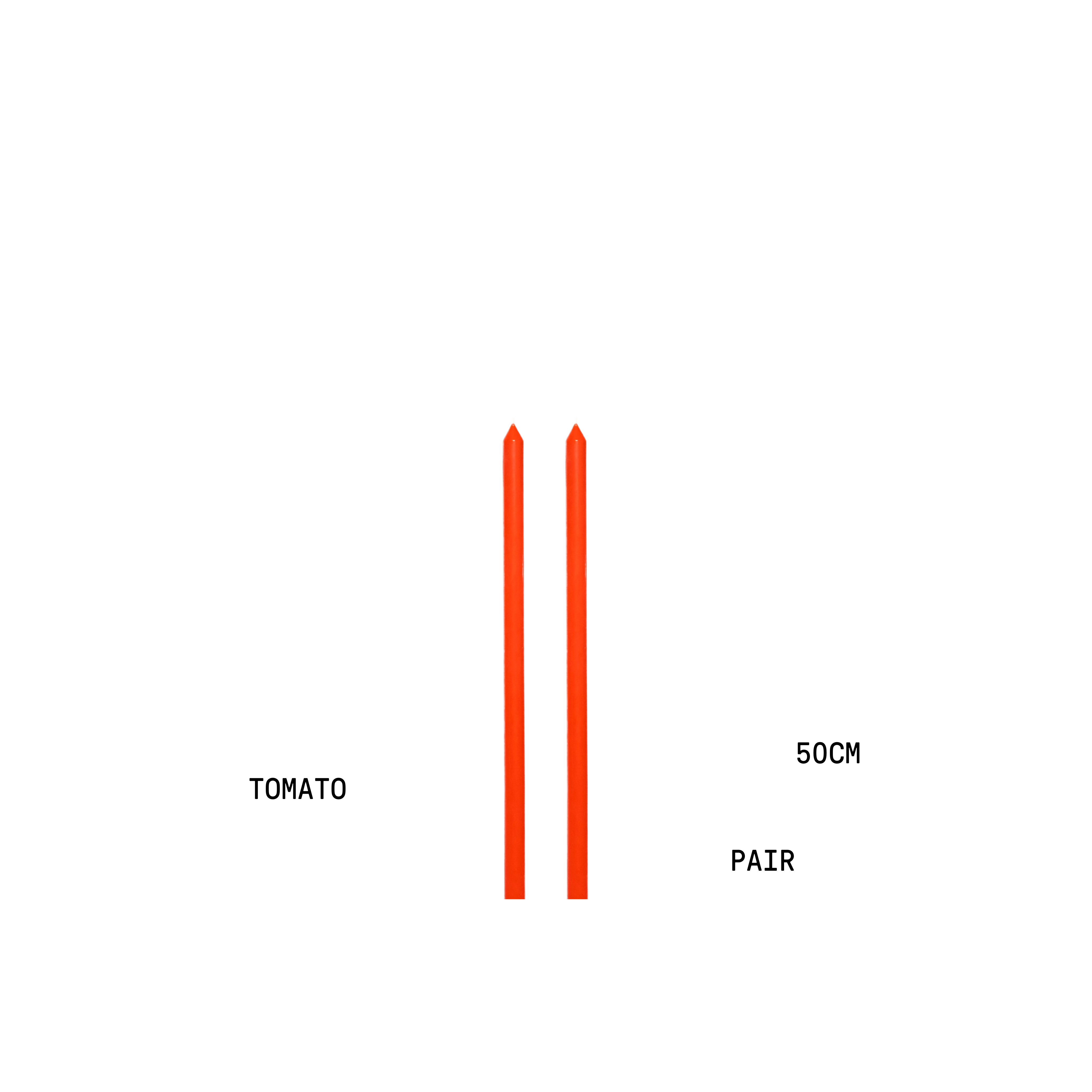 TOMATO TAPERED CANDLE PAIR