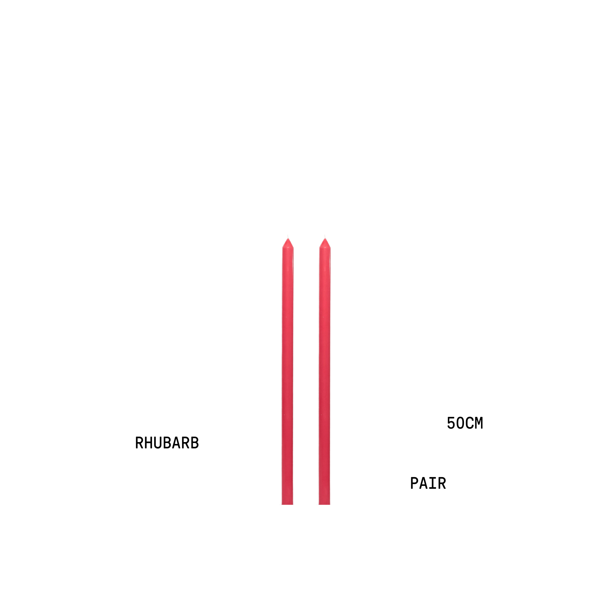 RHUBARB TAPERED CANDLE PAIR