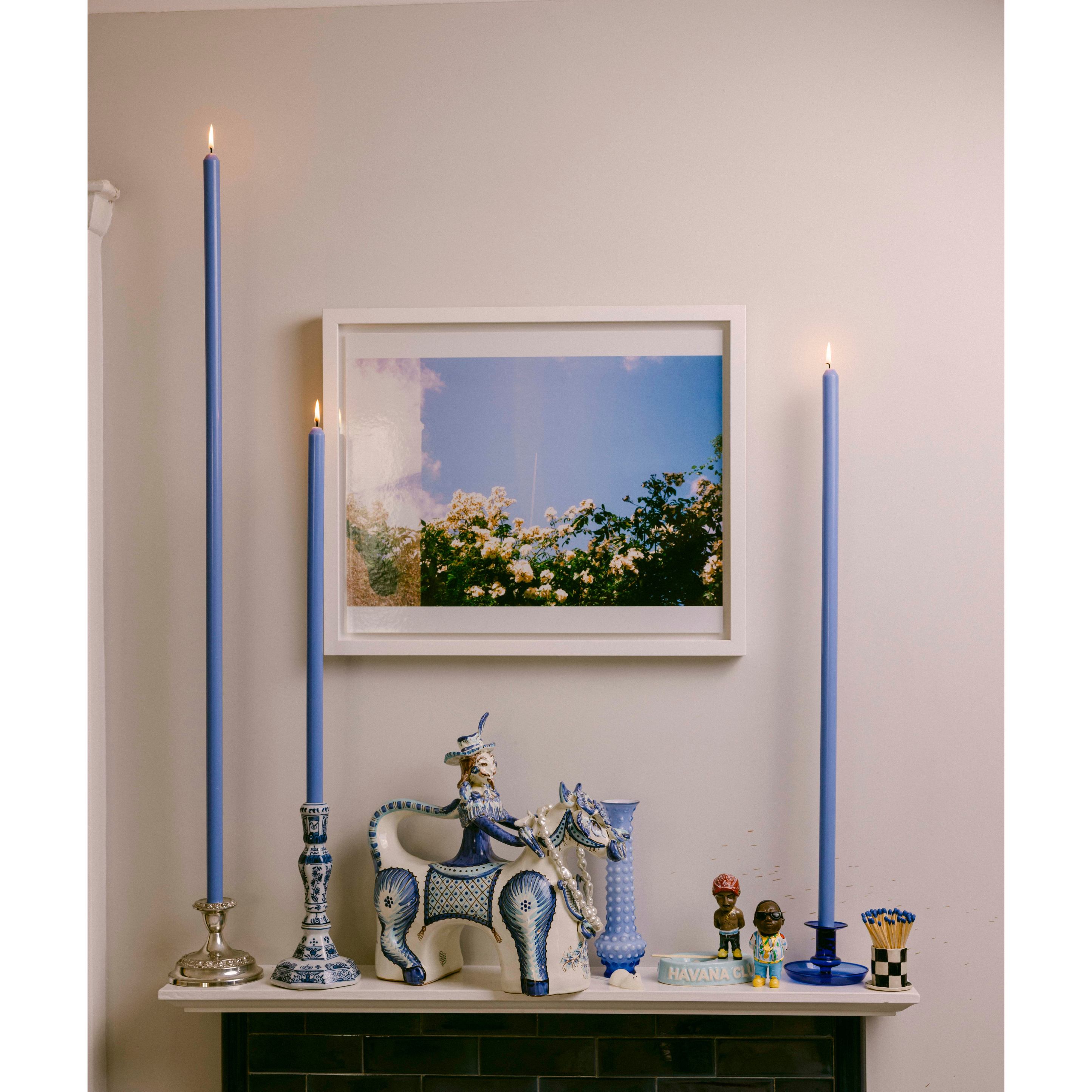 CERULEAN TAPERED CANDLE PAIR