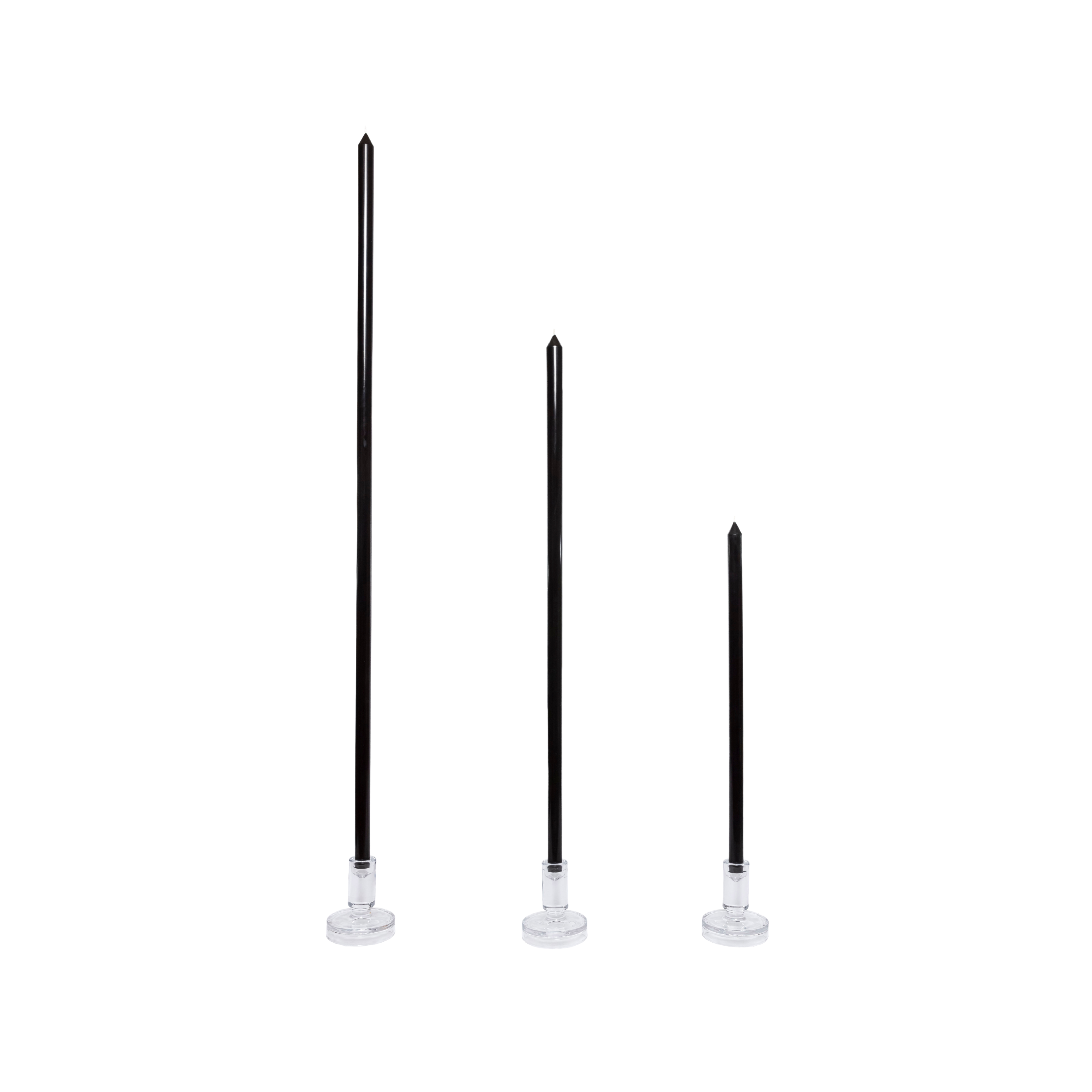 BLACK TAPERED CANDLE PAIR
