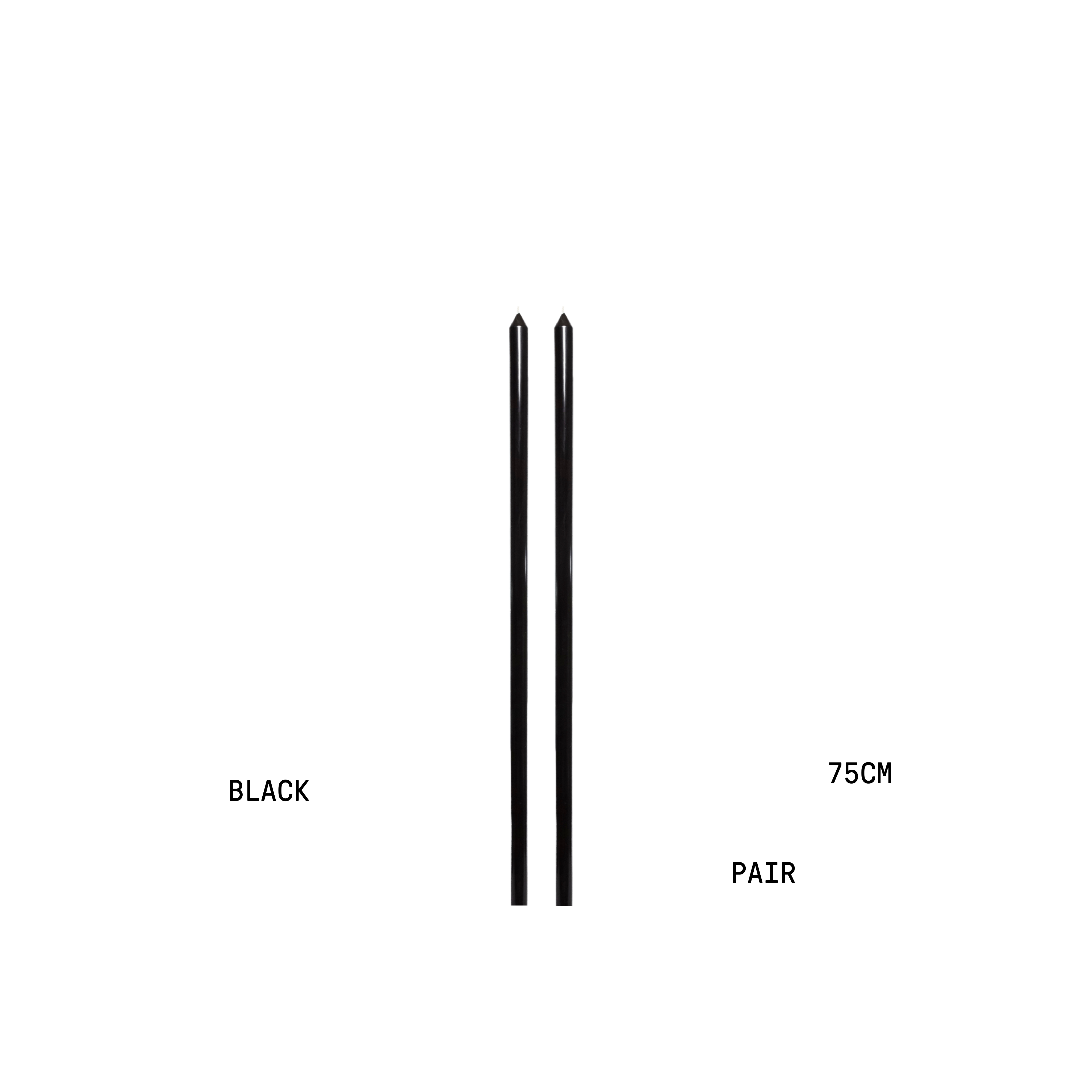 BLACK TAPERED CANDLE PAIR