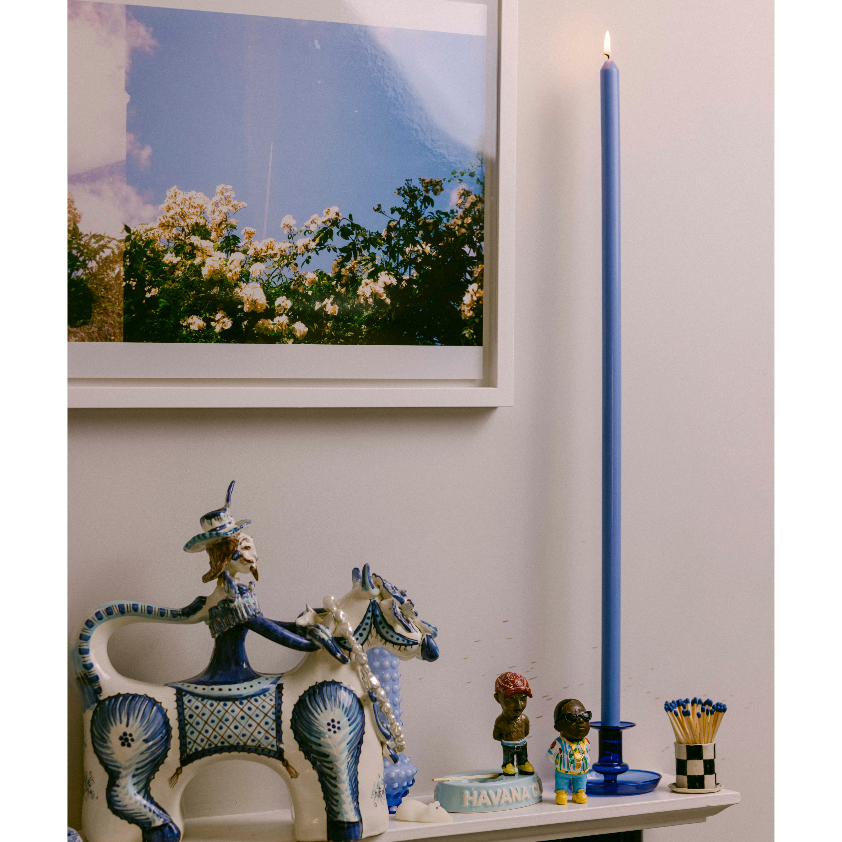 CERULEAN TAPERED CANDLE PAIR