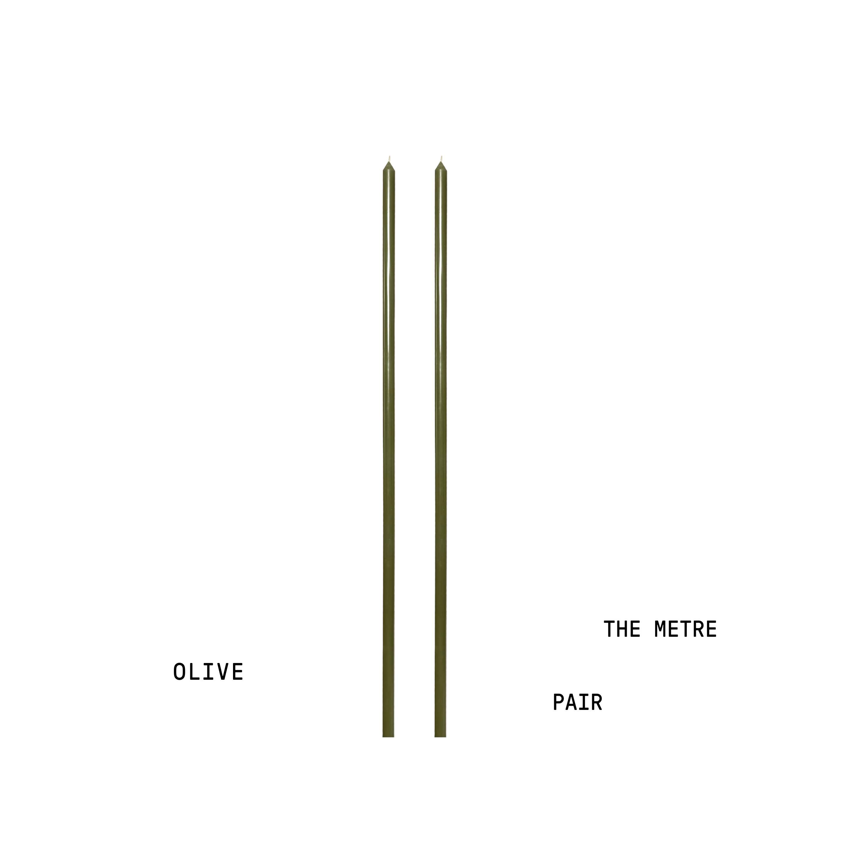 OLIVE TAPERED CANDLE PAIR