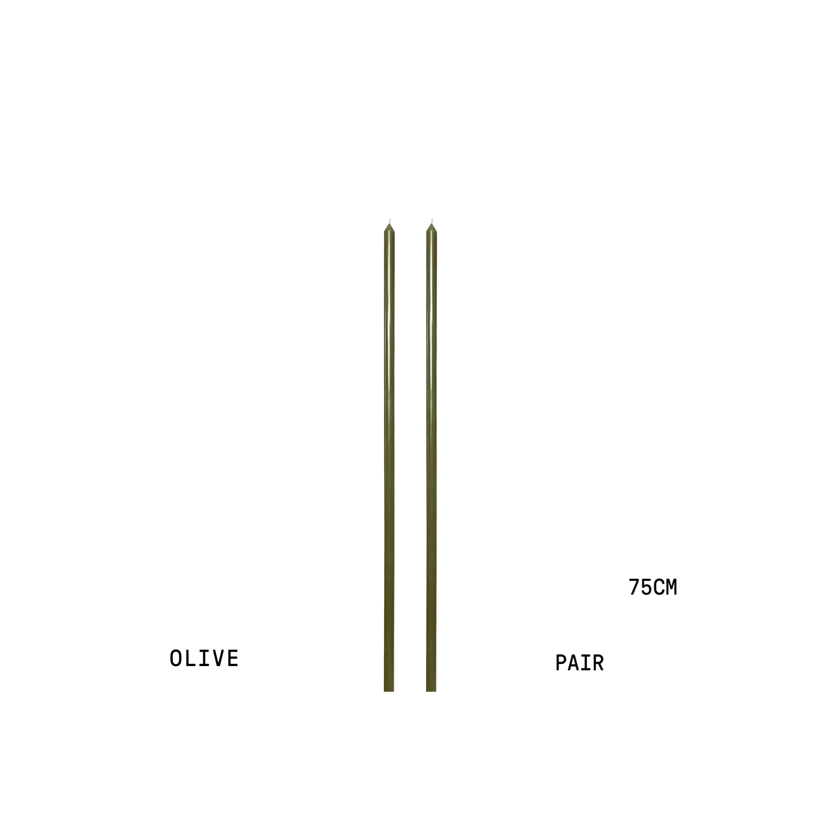 OLIVE TAPERED CANDLE PAIR